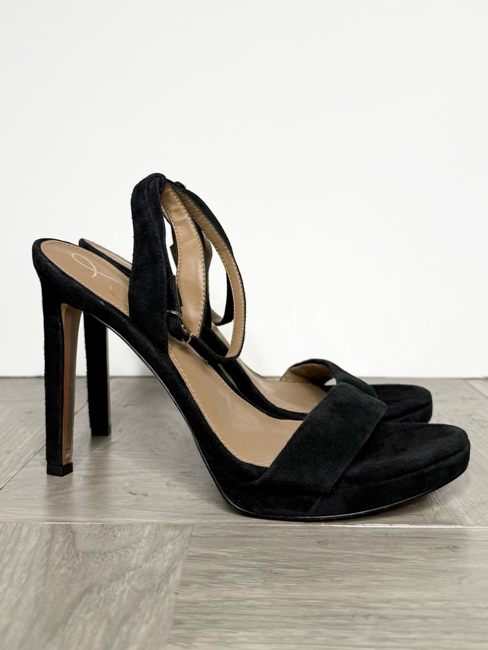 Sam Edelman Jade Black Suede Heeled Sandal 8M